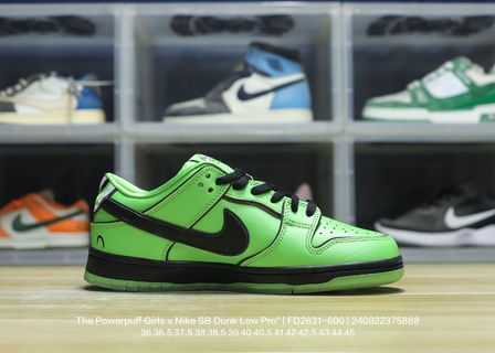 DUNK Powerpuff Girls Sneakers - Green Unisex Streetwear Limited Edition - **Product Description: DUNK Green Powerpuff Girls** Embrace your playful side with the DUNK Green Powerpuff