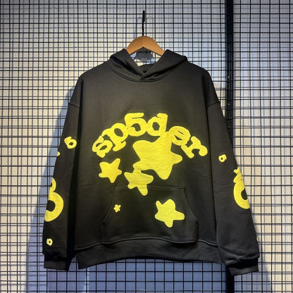 SP5DER STAR HOODIE BLACK