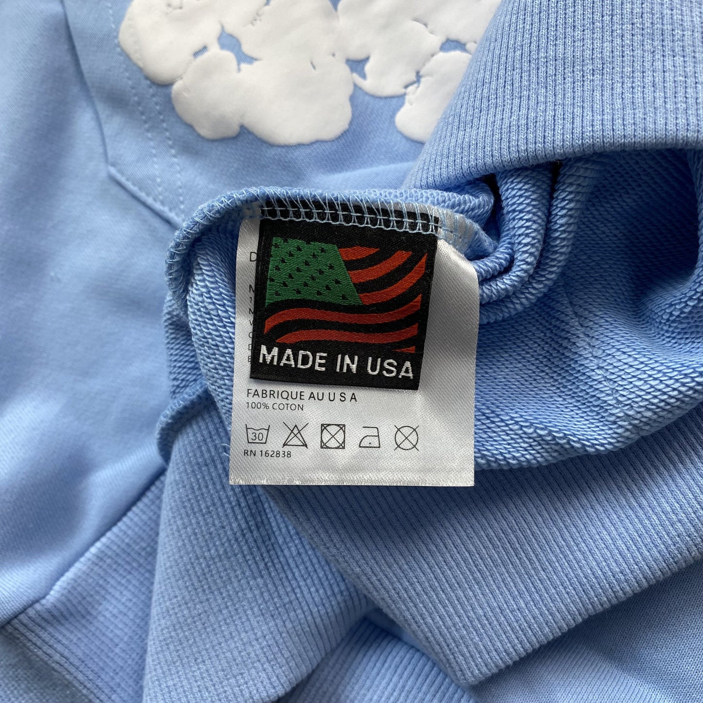 SUDADERA CON CAPUCHA DENIM TEARS CORONA DE ALGODÓN AZUL BEBÉ