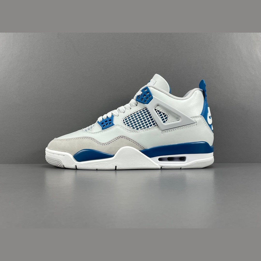 JORDAN 4 - Military - Blue Unisex Streetwear Limited Edition - Experience the iconic JORDAN 4 x MILITARY BLUE, a fusion of timeless style and modern