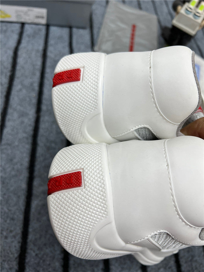 PRADA America's Cup Soft Rubber Silver Sneakers - White Unisex Streetwear Limited Edition