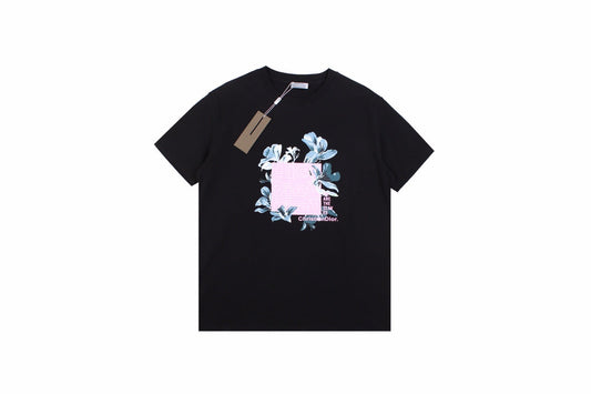 Dior T-shirt With Floral Graphic Design - Black Unisex Streetwear Limited Edition - <p dir='ltr'><span>This Dior t-shirt features a floral graphic design with text elements. It is