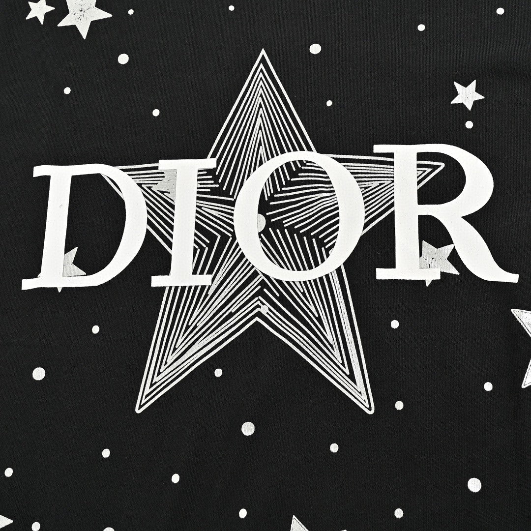 Camiseta negra con estampado de estrella de Dior