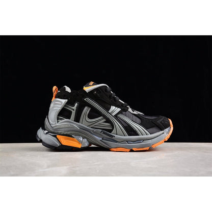 BALENCIAGA Runner - Grey Orange Sneakers - Black Unisex Streetwear Limited Edition - The Balenciaga Runner x Black Grey Orange sneakers showcase a striking blend of style and