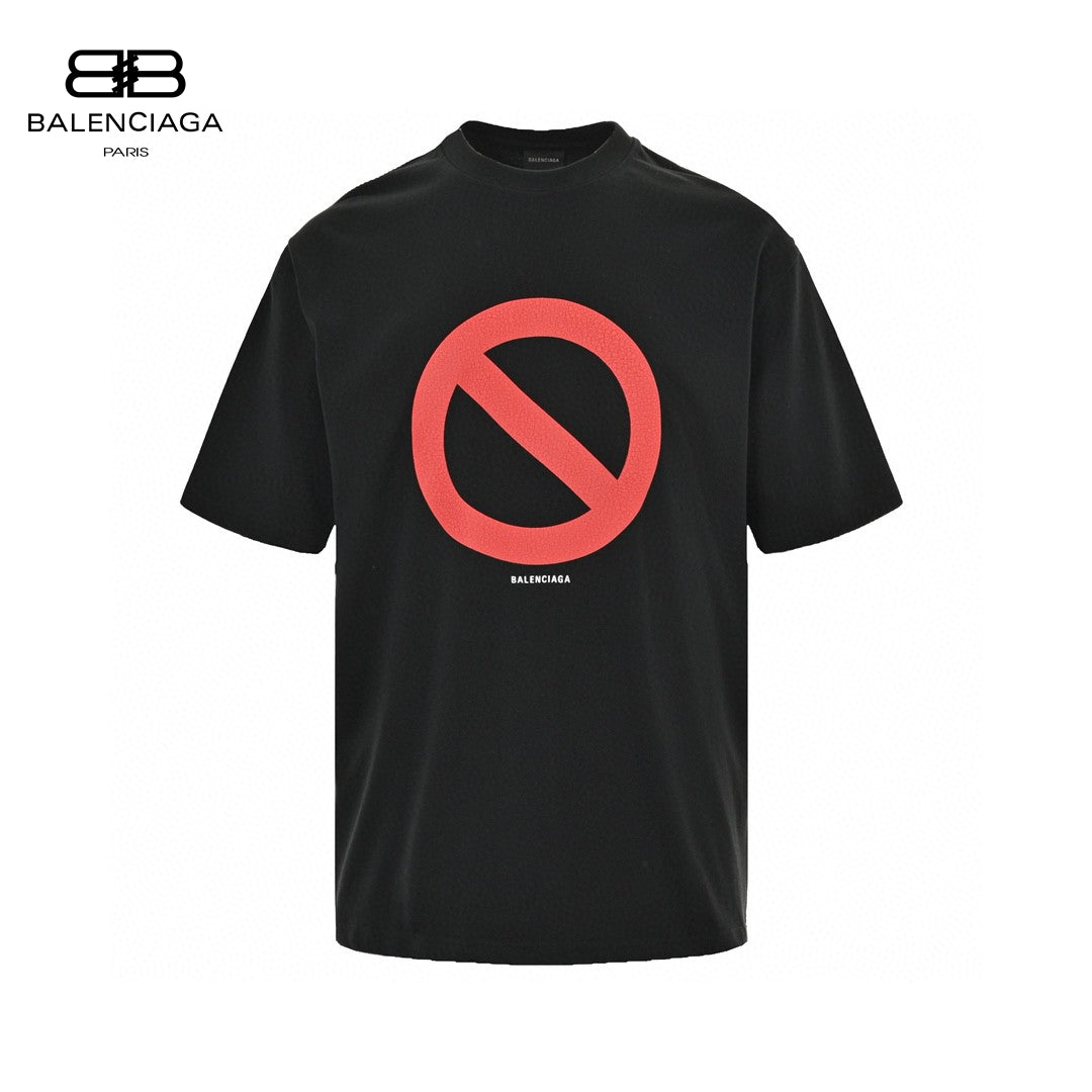 Balenciaga T-shirt - Prohibition Symbol - Black Unisex Streetwear Limited Edition