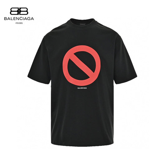 Balenciaga T-shirt - Prohibition Symbol - Black Unisex Streetwear Limited Edition