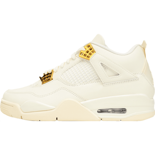 JORDAN 4 - Metallic Gold Sneakers - Red Unisex Streetwear Limited Edition - Step into the realm of luxury with the Jordan 4 x Metallic Gold, a fusion