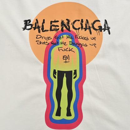 Balenciaga T-shirt With Graphic Design - White Unisex Streetwear Limited Edition - <span>Edgy and artistic. Features bold graphic design with text. Made from high-quality fabric. Perfect for