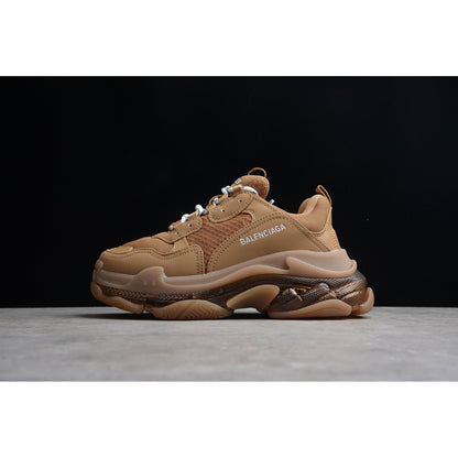 BALENCIAGA Triple S Clear Sole - Sneakers - Brown Unisex Streetwear Limited Edition - The Balenciaga Triple S Clear Sole x Brown reimagines the iconic Triple S sneaker with
