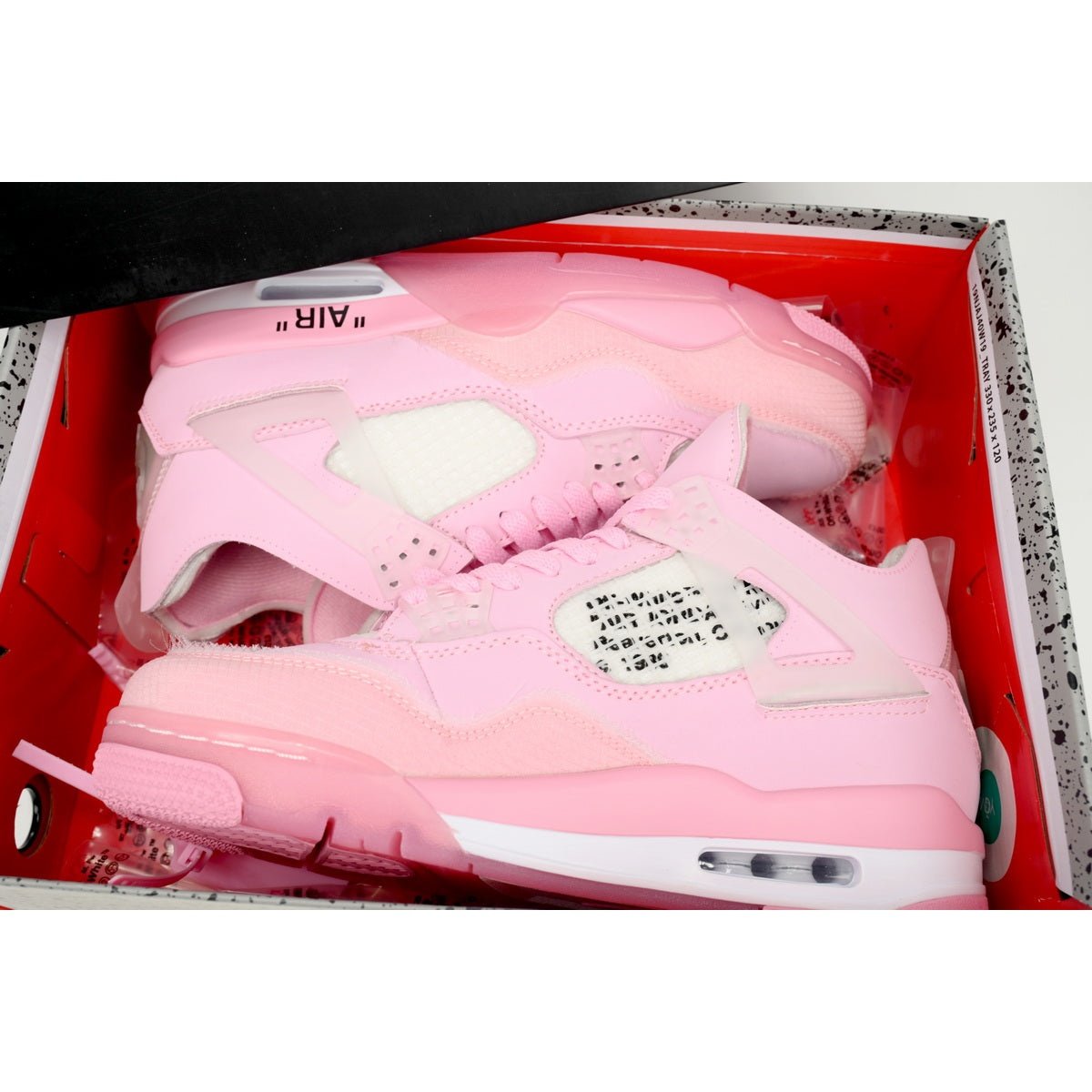 JORDAN 4 - Off-white Rose Peach Sneakers Unisex Streetwear Limited Edition - Introducing the Jordan 4 x Off-White Rose Peach, a harmonious blend of urban edge and