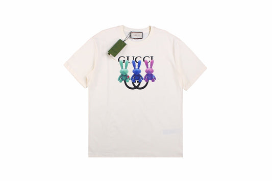 Gucci Bunny Trio T-shirt (white) Unisex Streetwear Limited Edition - <p dir='ltr'><span>This Gucci t-shirt features a playful design with three colorful bunnies. The bunnies