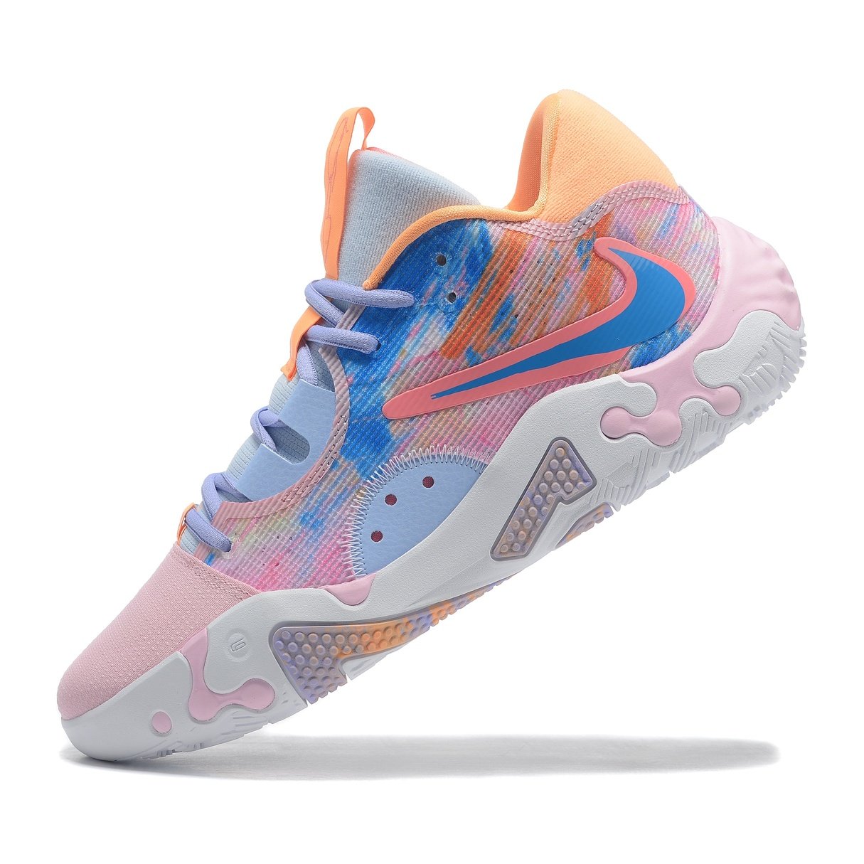 NIKE Pg 6 - Painted Swoosh Shoes - Red Unisex Streetwear Limited Edition - Introducing the Nike PG 6 x Painted Swoosh, a captivating blend of artistry and athleticism.