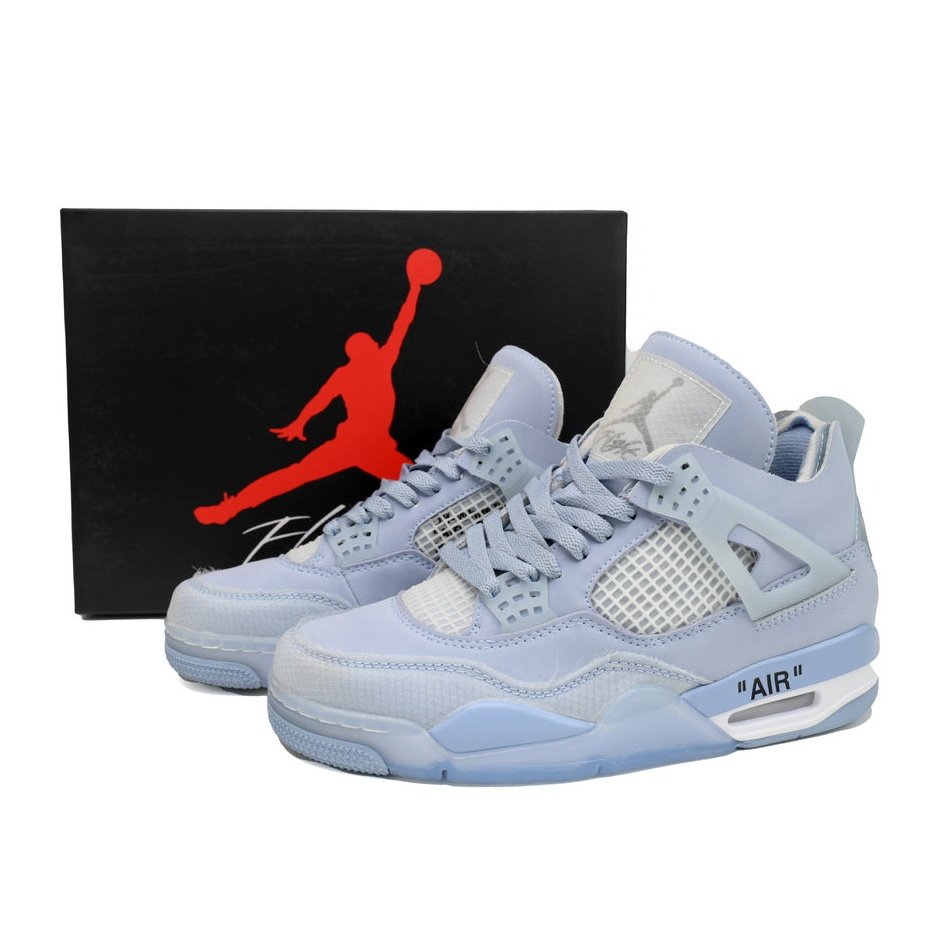 JORDAN 4 - Off-white Arctic Sneakers Unisex Streetwear Limited Edition - Introducing the epitome of style and innovation: the Jordan 4 x Off-White Arctic. Fusing Jordan's