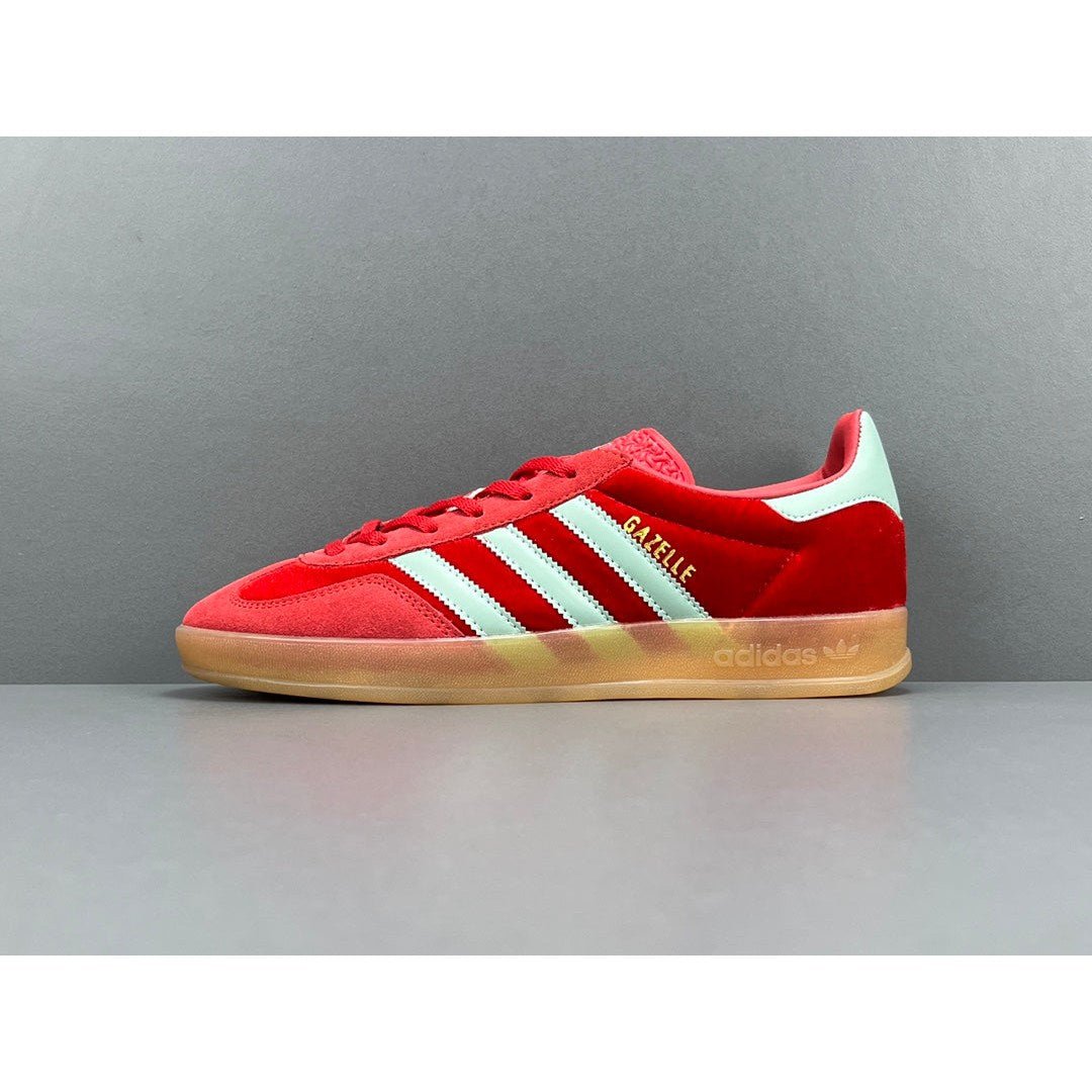 ADIDAS Gazelle Indoor - Red Unisex Streetwear Limited Edition - The ADIDAS GAZELLE INDOOR RED - REPLICA brings a bold and vibrant update to the