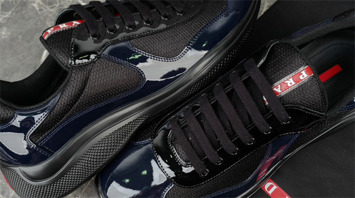 PRADA America's Cup Navy Sneakers - Black Unisex Streetwear Limited Edition