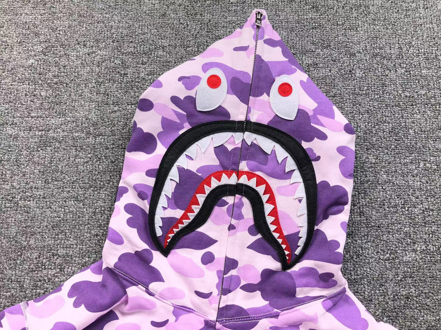 BAPE COLOR CAMO FULL ZIP HOODIE PURPLE - close up - replica sneakers