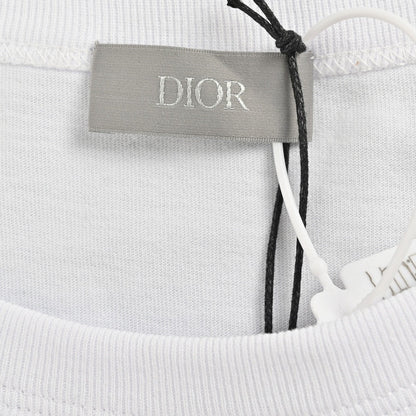 Camiseta Dior - Logotipo vertical multicolor