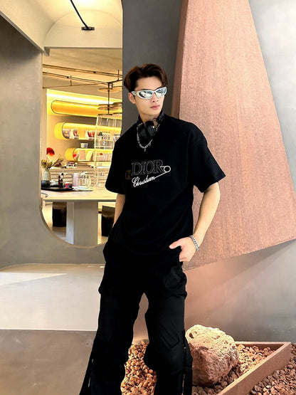 Camiseta negra gráfica Dior Christian
