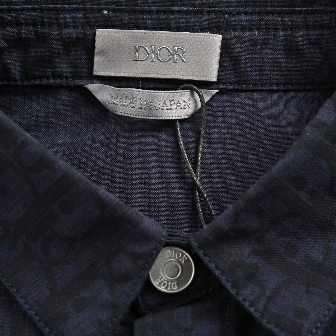 Chemise noire à manches courtes Dior