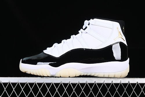 AIR Jordan 11 Dmp White - - Gold Sneakers - Black Unisex Streetwear Limited Edition - Celebrate greatness with the Air Jordan 11 DMP White/Black/Gold, a pinnacle of style and performance