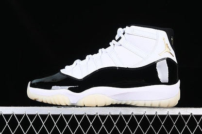 AIR Jordan 11 Dmp White - - Gold Sneakers - Black Unisex Streetwear Limited Edition - Celebrate greatness with the Air Jordan 11 DMP White/Black/Gold, a pinnacle of style and performance