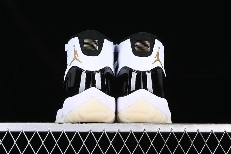 AIR Jordan 11 Dmp White - - Gold Sneakers - Black Unisex Streetwear Limited Edition - Celebrate greatness with the Air Jordan 11 DMP White/Black/Gold, a pinnacle of style and performance