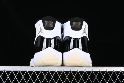 AIR Jordan 11 Dmp White - - Gold Sneakers - Black Unisex Streetwear Limited Edition - Celebrate greatness with the Air Jordan 11 DMP White/Black/Gold, a pinnacle of style and performance