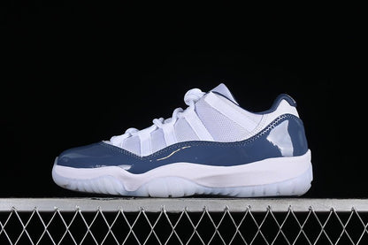AIR Jordan 11 Low Diffused Blue - White Unisex Streetwear Limited Edition - Introducing the Air Jordan 11 Low Diffused Blue/White, a sophisticated blend of classic design and