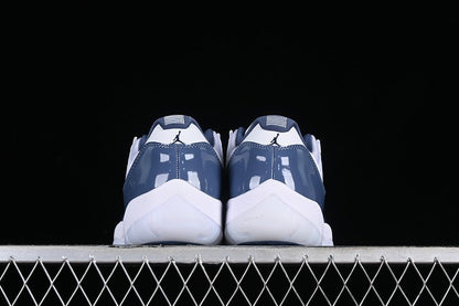 AIR Jordan 11 Low Diffused Blue - White Unisex Streetwear Limited Edition - Introducing the Air Jordan 11 Low Diffused Blue/White, a sophisticated blend of classic design and