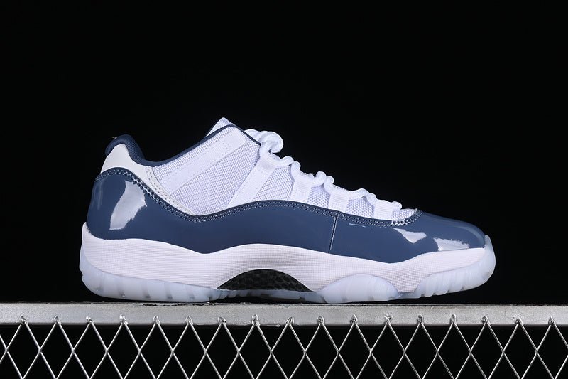 AIR Jordan 11 Low Diffused Blue - White Unisex Streetwear Limited Edition - Introducing the Air Jordan 11 Low Diffused Blue/White, a sophisticated blend of classic design and