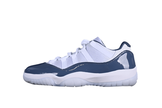AIR Jordan 11 Low Diffused Blue - White Unisex Streetwear Limited Edition - Introducing the Air Jordan 11 Low Diffused Blue/White, a sophisticated blend of classic design and