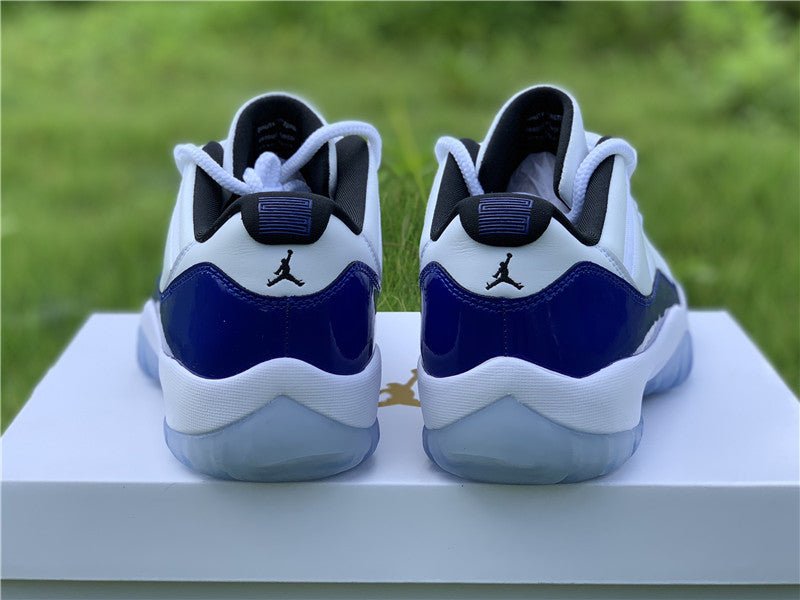 AIR Jordan 11 Low Purple Concord White - Black-concord Unisex Streetwear Limited Edition - Step into iconic style with the Air Jordan 11 Low Purple Concord White/Black-Concord, a tribute