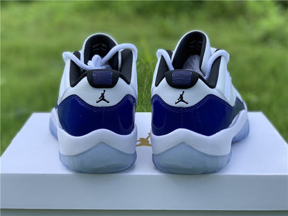 AIR Jordan 11 Low Purple Concord White - Black-concord Unisex Streetwear Limited Edition - Step into iconic style with the Air Jordan 11 Low Purple Concord White/Black-Concord, a tribute
