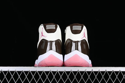AIR Jordan 11 Neapolitan Aj11 White - - Pink Sneakers - Black Unisex Streetwear Limited Edition - Introducing the Air Jordan 11 Neapolitan AJ11 White/Black/Pink, a stunning addition to the Jordan Bran