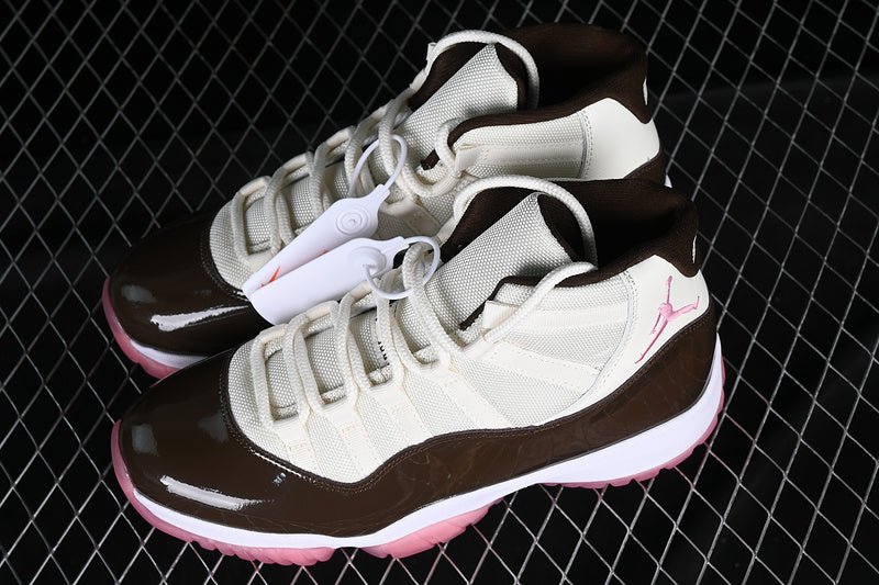AIR Jordan 11 Neapolitan Aj11 White - - Pink Sneakers - Black Unisex Streetwear Limited Edition - Introducing the Air Jordan 11 Neapolitan AJ11 White/Black/Pink, a stunning addition to the Jordan Bran