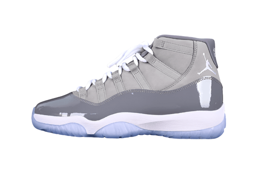 AIR Jordan 11 Retro 2021 Medium Sneakers - Grey Unisex Streetwear Limited Edition - Step into iconic style with the Air Jordan 11 Retro 2021 Medium Grey sneakers, a