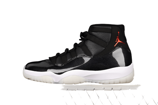 AIR Jordan 11 Retro 72-10 - - Varsity Red - Black Unisex Streetwear Limited Edition - Celebrate basketball history with the Air Jordan 11 Retro 72-10 Black/Black/Varsity Red, a homage to