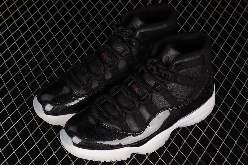 AIR Jordan 11 Retro 72-10 - - Varsity Red - Black Unisex Streetwear Limited Edition - Celebrate basketball history with the Air Jordan 11 Retro 72-10 Black/Black/Varsity Red, a homage to