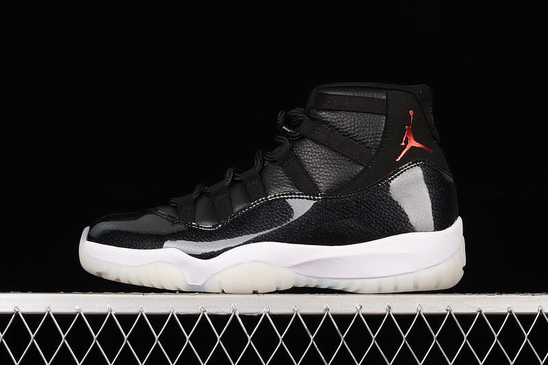 AIR Jordan 11 Retro 72-10 - - Varsity Red - Black Unisex Streetwear Limited Edition - Celebrate basketball history with the Air Jordan 11 Retro 72-10 Black/Black/Varsity Red, a homage to