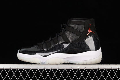 AIR Jordan 11 Retro 72-10 - - Varsity Red - Black Unisex Streetwear Limited Edition - Celebrate basketball history with the Air Jordan 11 Retro 72-10 Black/Black/Varsity Red, a homage to