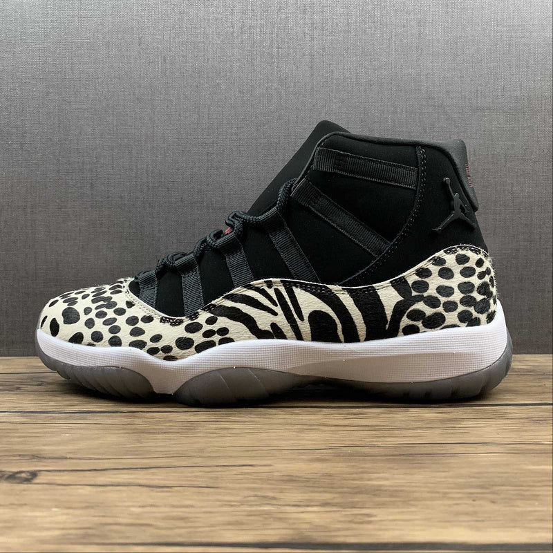 AIR Jordan 11 Retro Animal Instinct - Red-sail-white - Black Unisex Streetwear Limited Edition - **Air Jordan 11 Retro Animal Instinct Black/Red-Sail-White** Unleash your wild side with the Air Jordan