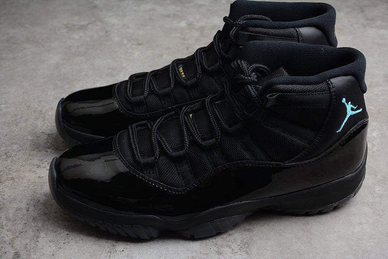 AIR Jordan 11 Retro - Gamma Blue-varsity Maize Sneakers - Black Unisex Streetwear Limited Edition - **Air Jordan 11 Retro Black/Gamma Blue-Varsity Maize** Introducing the Air Jordan 11 Retro Black/Gam