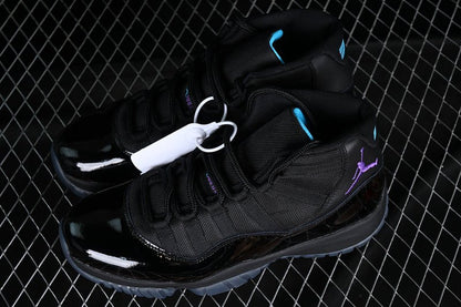 AIR Jordan 11 Retro - Gamma Blue-varsity Maize - Black Unisex Streetwear Limited Edition - The Air Jordan 11 Retro Black/Gamma Blue-Varsity Maize is a bold and stylish addition to