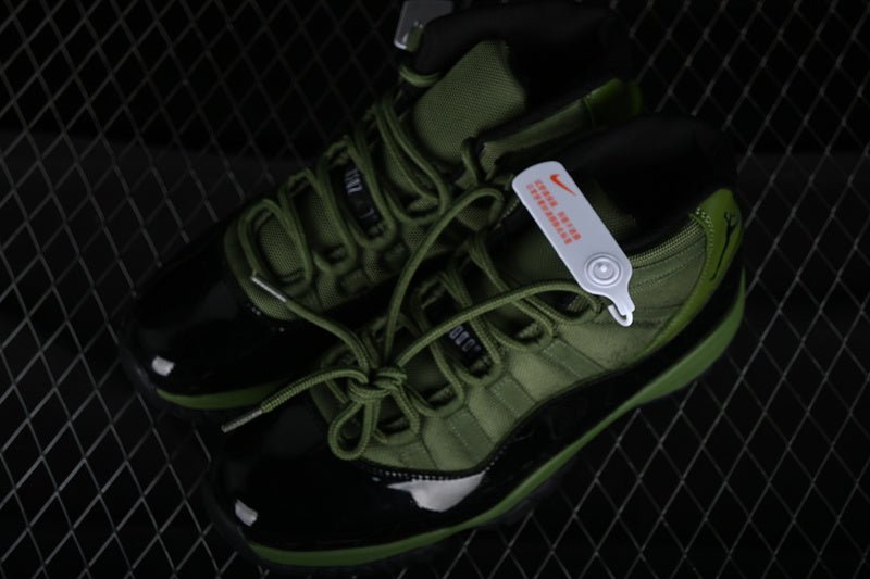 AIR Jordan 11 Retro - Green - Black Unisex Streetwear Limited Edition - Unleash unparalleled style and performance with the Air Jordan 11 Retro Black/Green, a masterpiece that