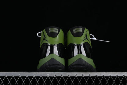 AIR Jordan 11 Retro - Green - Black Unisex Streetwear Limited Edition - Unleash unparalleled style and performance with the Air Jordan 11 Retro Black/Green, a masterpiece that