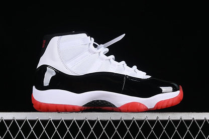 AIR Jordan 11 Retro - White - Red - Black Unisex Streetwear Limited Edition - Experience the epitome of basketball heritage with the Air Jordan 11 Retro Black/White/Red, a sneaker