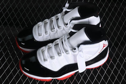 AIR Jordan 11 Retro - White - Red - Black Unisex Streetwear Limited Edition - Experience the epitome of basketball heritage with the Air Jordan 11 Retro Black/White/Red, a sneaker