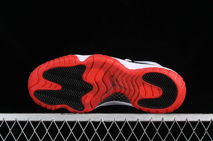 AIR Jordan 11 Retro - White - Red - Black Unisex Streetwear Limited Edition - Experience the epitome of basketball heritage with the Air Jordan 11 Retro Black/White/Red, a sneaker