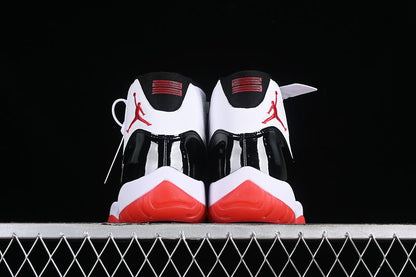 AIR Jordan 11 Retro - White - Red - Black Unisex Streetwear Limited Edition - Experience the epitome of basketball heritage with the Air Jordan 11 Retro Black/White/Red, a sneaker