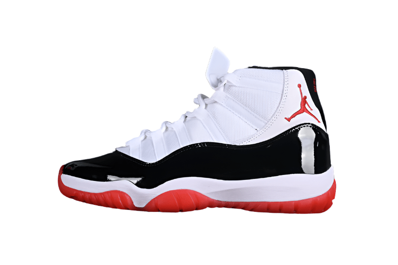 AIR Jordan 11 Retro - White - Red - Black Unisex Streetwear Limited Edition - Experience the epitome of basketball heritage with the Air Jordan 11 Retro Black/White/Red, a sneaker